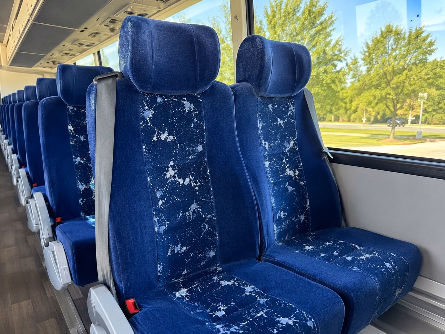 56 passenger charter bus inside